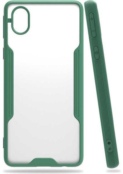 Atlas Galaxy A01 Core Kılıf Parfe Kapak-Koyu Yeşil
