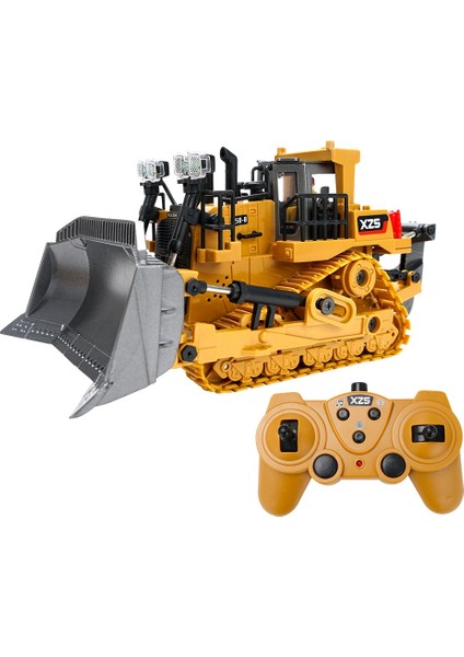 2.4g Uzaktan Kumanda Dokuz Kanallı Paletli Ağır Buldozer Çocuk Uzaktan Kumanda Oyuncak Alaşım Ekskavatör, Oran: 1:24 (1031 Alaşım Versiyonu) (Yurt Dışından)