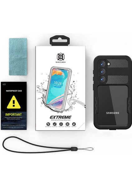 Atlas Galaxy S23 Plus Kılıf 1-1 Su Geçirmez Kılıf-Siyah fırsatları