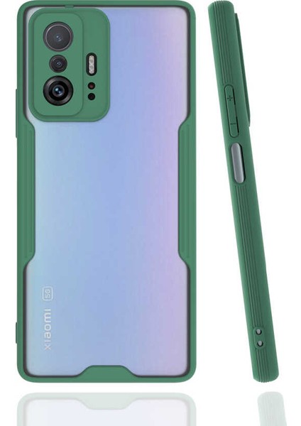 Atlas Xiaomi Mi 11t 5g Kılıf Parfe Kapak-Koyu Yeşil