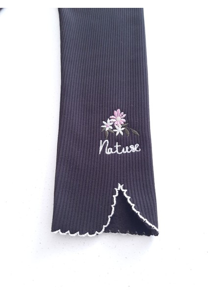 Kız Çocuk Fitilli Kumaş Nakışlı Basic Tayt Pantolon modelleri