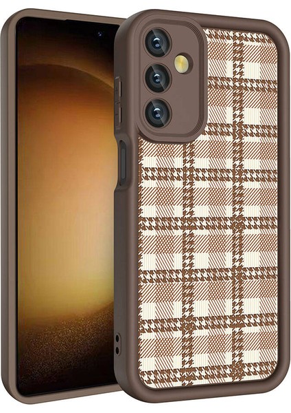 Atlas Galaxy A05s Kılıf Kamera Korumalı Baskılı Arka Yüzey Klas Kapak-Koyu Kahve modelleri