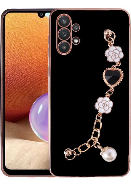 Atlas Galaxy A32 4g Kılıf El Tutamaçlı Kamera Korumalı Taka Silikon Kapak-Siyah