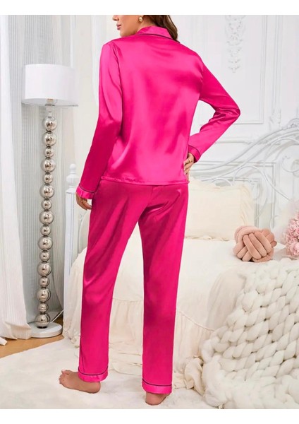 Kadın Uzun Kollu Düğmeli 2 Parça Pijama Takımı fiyatları