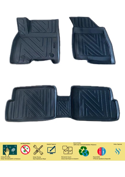 Newdeco Chery Tiggo 7 Pro 2020 Sonrasi Için 5,5d Carbon Style Havuzlu Paspas - Tpe Malzeme