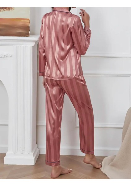 Kadın Uzun Kollu Düğmeli 2 Parça Pijama Takımı fırsatları