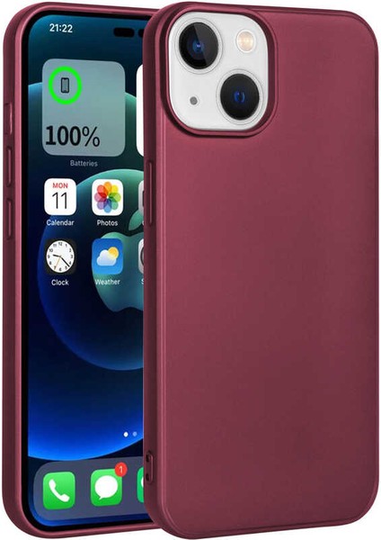 Apple iPhone 14 Plus Kılıf Premier Silikon Kapak-Mürdüm