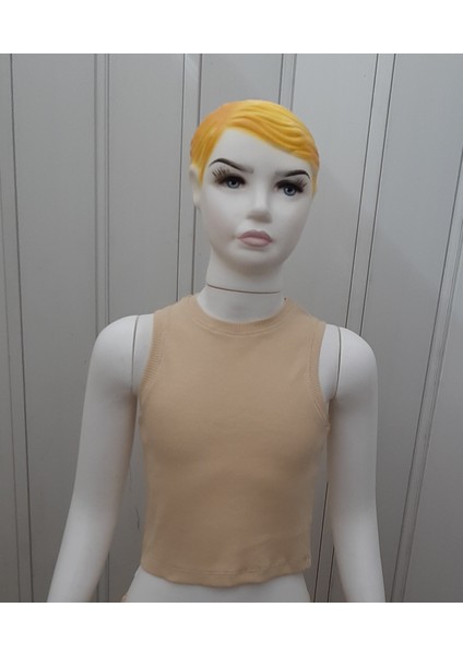 Kalın Askılı Pedsiz Fitilli Kaşkorse Body Crop S-M Sarı Renk