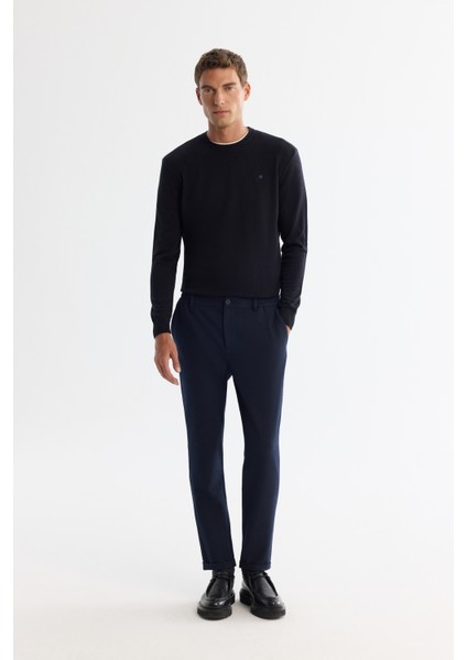 Erkek Lacivert Yanı Lastikli Gofreli Slim Fit Chino Pantolon B003037 fiyatları