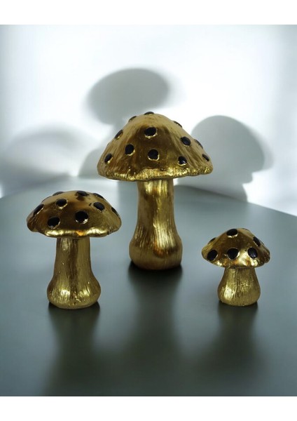 3\'lü Mantar Dekoratif Obje Biblo