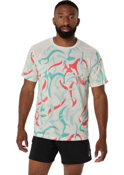 Road All Over Print Ss Top Erkek Krem Kısa Kollu Tshirt 2011D092-200
