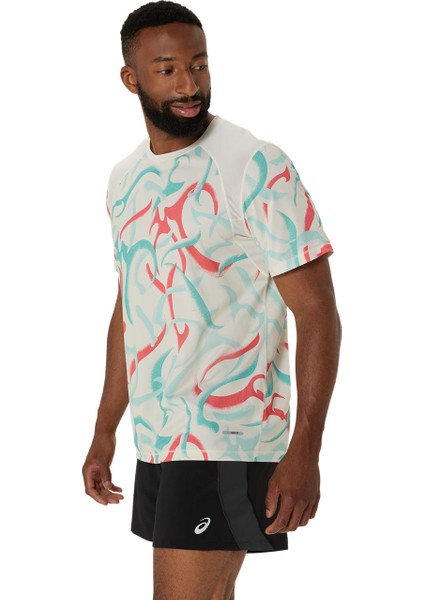Road All Over Print Ss Top Erkek Krem Kısa Kollu Tshirt 2011D092-200