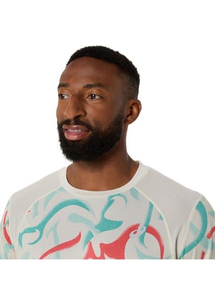 Road All Over Print Ss Top Erkek Krem Kısa Kollu Tshirt 2011D092-200