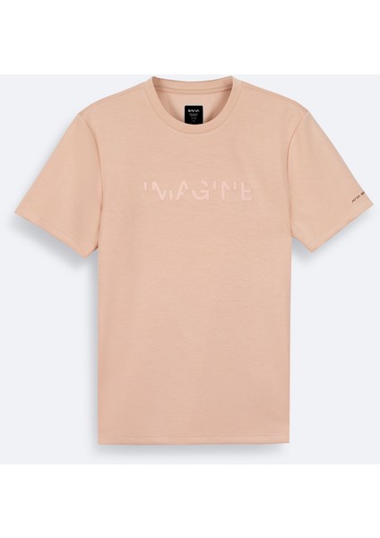 Erkek Pembe Polo Yaka Pamuklu Jakarlı T-Shirt A41Y1167