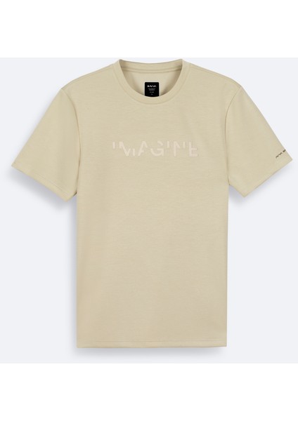 Erkek Bej Polo Yaka Pamuklu Jakarlı T-Shirt A41Y1167