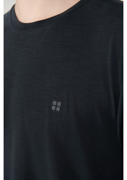 Erkek Antrasit Soft Touch Bisiklet Yaka T-shirt B001031