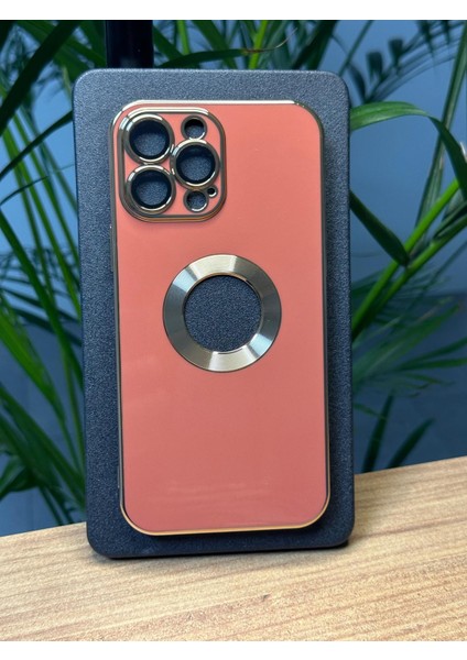 Apple iPhone 13 Pro Kamera Cam Lensli Parlak Renk Logo Etrafı Metal Görünüm Gennprestıge Kılıf