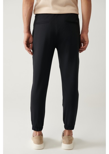 Erkek Lacivert Örme Beli Lastikli Pantolon A41y3036