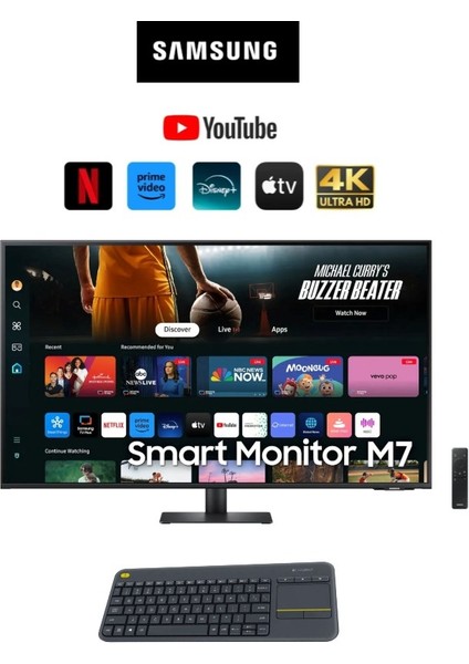43" 4ms (Gtg) 60Hz (Usb-C,HDmı,usb-A) M7 M70D HDR10 Va Panel 4K UHD Akıllı Monitör -Smart Klavye Ile Birlikte
