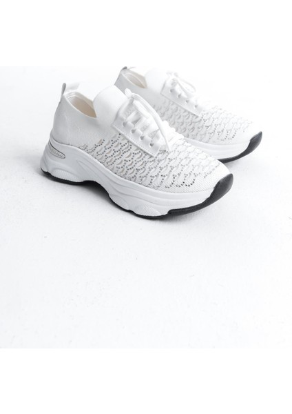 Kadın Rocco Beyaz Triko Taşlı Spor Ayakkabı & Sneaker modelleri