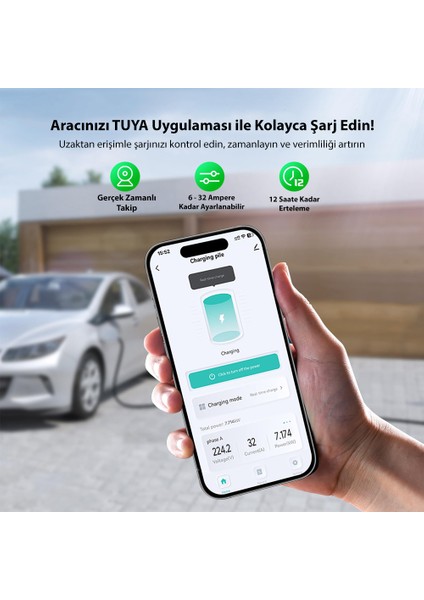 ZTA503 Taşınabilir Elektrikli Araç Şarj Cihazı Alüminyum Kasa 32A/22KW/380V (3 Metre) fırsatları