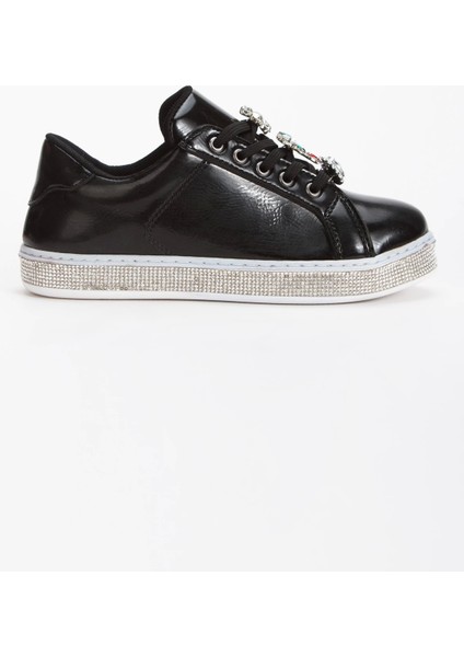 Kadın Taş Detay Sneakers Siyah
