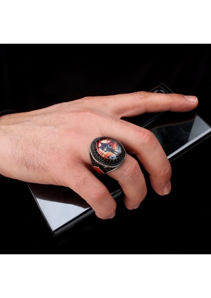 925 Ayar Gümüş Ayyıldız Asker Kurt Model Erkek Yüzük modelleri