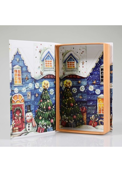 Mavi Ev Yılbaşı Dekoratif Kitap Kutu fiyatları