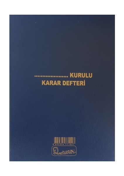 Karar Defteri Cilt Kapak