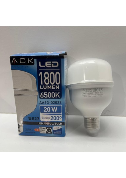 Ack 20 W 6500K Beyaz Işık E27 LED Ampül AA13-02023