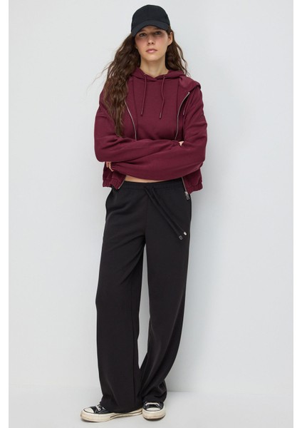 Yumuşak Dokulu Fermuarlı Crop Ceket
