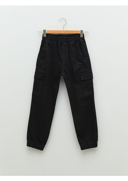 Beli Lastikli Erkek Çocuk Kargo Jean Pantolon