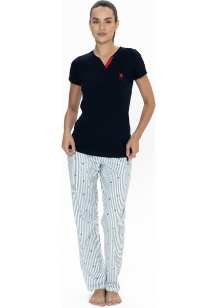 Pamuklu Kısakol V Yaka Kadın Pijama Takım