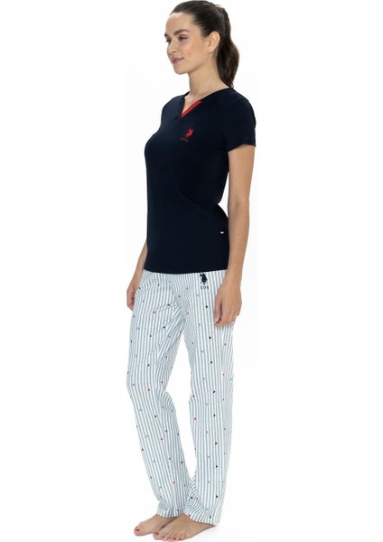 Pamuklu Kısakol V Yaka Kadın Pijama Takım