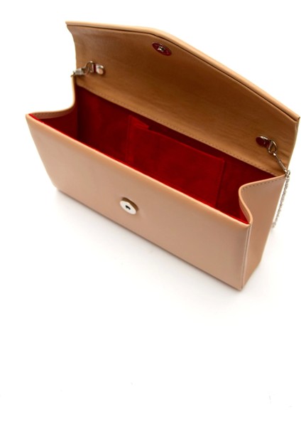 Kısa Topuklu Sivri Burunlu Stiletto ve Çanta Takımı Nude modelleri