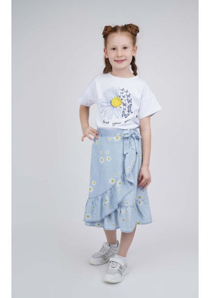 Kız Çocuk Anvelop Denim Etek