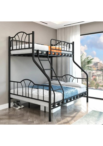 Imaj 3 Kişilik Ebeveyn 3'lü Metal Ranza Siyah 90 x 190 / 140 x 190