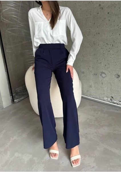 Beli Cırtcırtlı Likralı Krep Pantolon modelleri