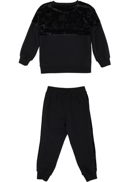 Kız Çocuk Kadife Detaylı Eşofman Takımı modelleri