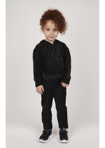 Kız Çocuk Kapüşonlu Cepli Sweatshırt