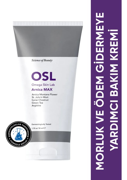 OSL Omega Skin Lab Morluk Ve Cildin Yenilenmesine Yardımcı Bakım Kremi - Arnica Max 50ml
