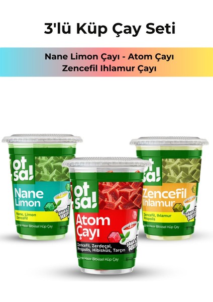 3x Doğal Enerji Nane Ferahlığı, Limon Tazeliği, Zencefil Ve Zerdeçallı Şifalı Bitki Çayları