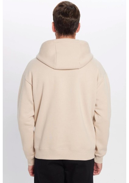 Erkek Taş Kapüşonlu Kanguru Cepli Üç Iplik Şardonlu Sweatshirt indirimleri