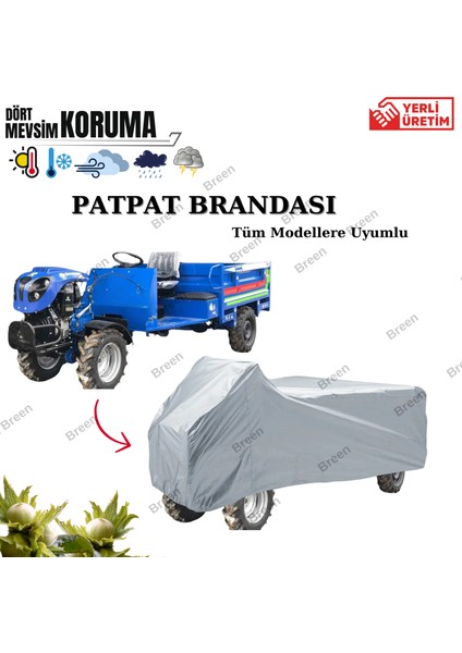 Patpat Brandası Gri– 2,50 Metreye Kadar Uyumlu, Su Geçirmez, Güneşten Korur