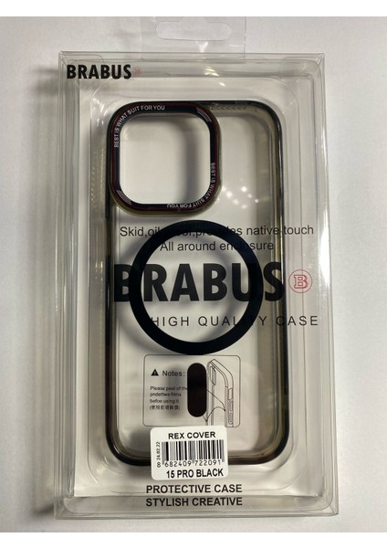 iPhone 15 Pro Uyumlu Kamera Lens Hoparlör Korumalı Magsafe Transparan Rex Cover Silikon Kılıf