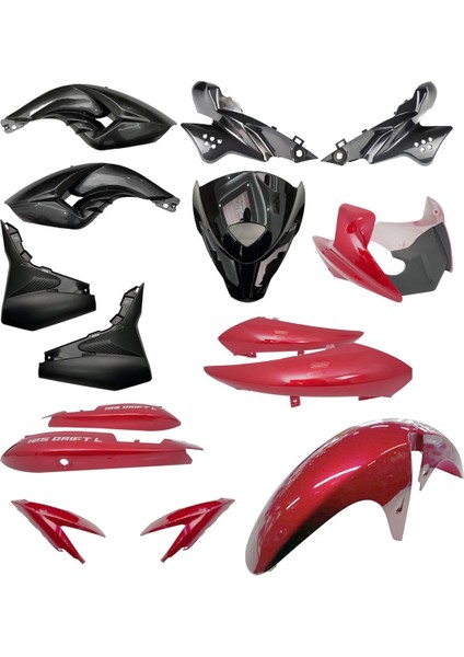 Mondial Drift 125L Kaporta Seti Kırmızı