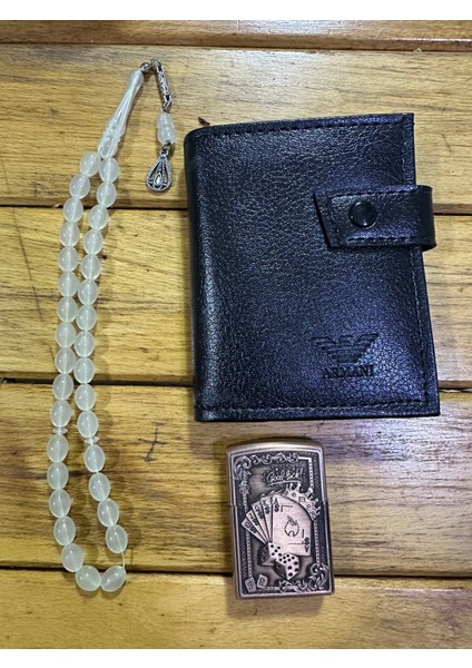 3 Lü Set Cüzdan Çakmak Kedi Gözü Tezbih fırsatları