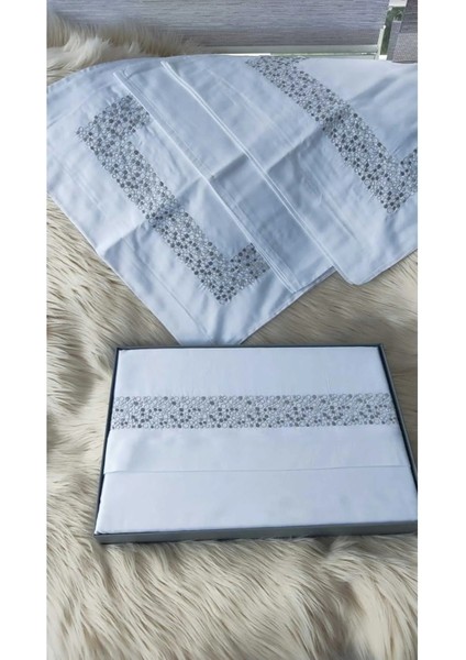 Jasmin Çift Kişilik Nakışlı Saten Gri Nevresim Takımı 4 Yastık Kılıflı modelleri