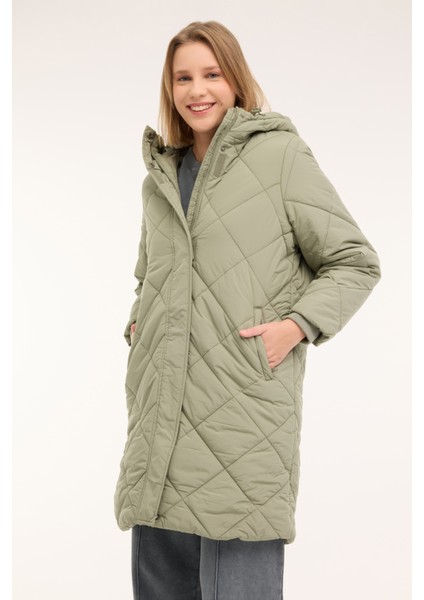 Wl Jasmıne 3-104217 4pr Pastel Hakı Kadın Uzun Kaban