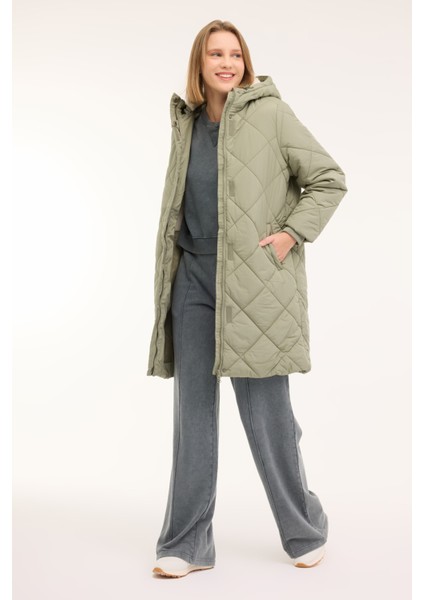 Wl Jasmıne 3-104217 4pr Pastel Hakı Kadın Uzun Kaban modelleri